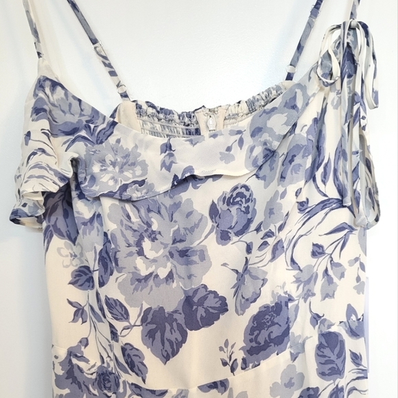 Reformation Liana Asymmetric Ruffled Floral-print Dress - Picture 10 of 16